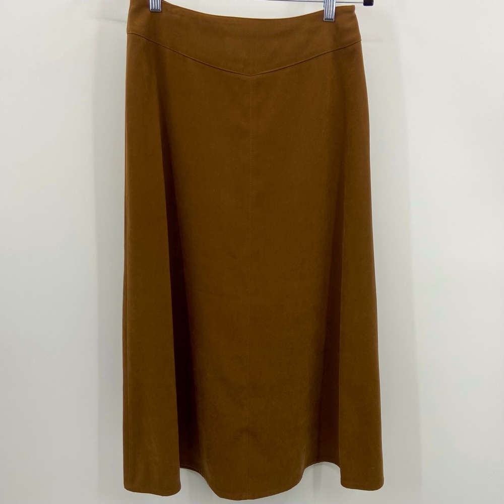 Talbots Chocolate Brown Boot Skirt - Size:8 Petite